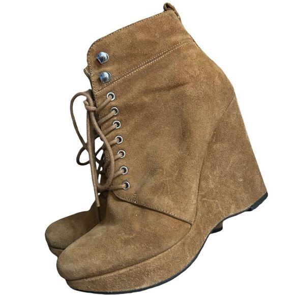 Michael Kors JADA Ankle Lace-Up Wedge Boot Size 8 - Picture 7 of 11